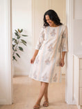 Cotton A-line Dress - Lurex