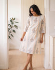 Cotton A-line Dress - Lurex