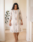 Cotton A-line Dress - Lurex