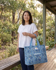 Cotton Tote Bag With Zip - Sahiba Floral