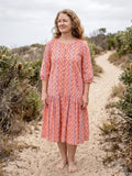 Sara Cotton Shirt Dress - Peach