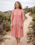 Sara Cotton Shirt Dress - Peach
