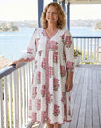 Riverbend Midi Cotton Dress - Pink