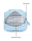 Insulated Lunch Bag - Argyle Ocean - Hi Handmade