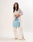 Insulated Lunch Bag - Argyle Ocean - Hi Handmade