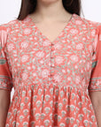 Meera Cotton Dress - Pink - Hi Handmade