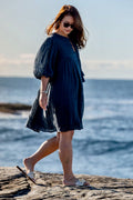 Noor Midnight Linen Midi Summer Dress