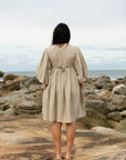 Noor Natural Linen Midi Dress - Hi Handmade