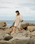 Noor Natural Linen Midi Dress - Hi Handmade