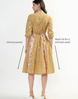 Panel Midi Dress - Mustard - Hi Handmade