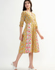 Panel Midi Dress - Mustard - Hi Handmade