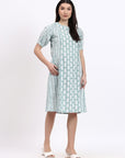 Panel Shift Dress - Green - Hi Handmade