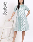 Panel Shift Dress - Green - Hi Handmade