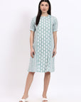 Panel Shift Dress - Green - Hi Handmade