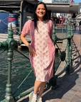 Panel Shift Dress- Pink