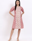 Panel Shift Dress - Pink - Hi Handmade