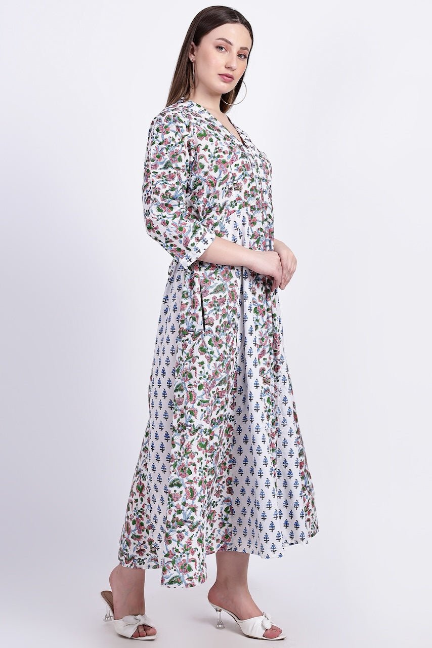 Panelled Cotton Maxi Dress
