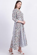 Panelled Cotton Maxi Dress - White