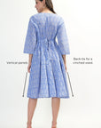 Priya Panel Midi Dress - Blue - Hi Handmade