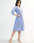 Priya Panel Midi Dress - Blue - Hi Handmade