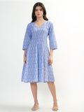 Priya Panel Midi Dress - Blue