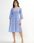 Priya Panel Midi Dress - Blue - Hi Handmade