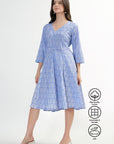 Priya Panel Midi Dress - Blue - Hi Handmade