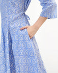 Priya Panel Midi Dress - Blue - Hi Handmade