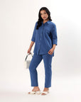 Relaxed Cotton Shirt - Ocean - Hi Handmade