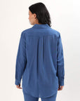 Relaxed Cotton Shirt - Ocean - Hi Handmade