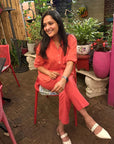 Relaxed Linen Cotton Shirt - Hibiscus - Hi Handmade