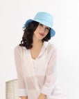 Reversible Bucket Hat - Argyle Ocean - Hi Handmade