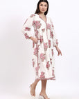 Riverbend Midi Cotton Dress - Pink - Hi Handmade