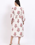 Riverbend Midi Cotton Dress - Pink - Hi Handmade