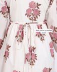 Riverbend Midi Cotton Dress - Pink - Hi Handmade