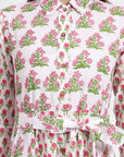 Rose Shirt Dress - White - Hi Handmade