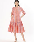 Sara Cotton Shirt Dress - Peach - Hi Handmade