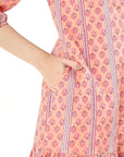 Sara Cotton Shirt Dress - Peach - Hi Handmade