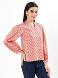 Soft Bloom Cotton Top - Peach