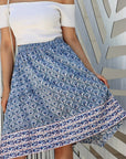 Summer Midi Skirt - Blue - Hi Handmade