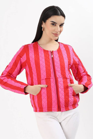 Cara Cotton Quilted Jacket - Pink