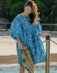 Blue Floral Dia Midi Dress