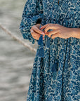 Blue Floral Dia Midi Dress