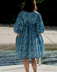 Blue Floral Dia Midi Dress
