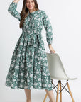 Sahiba Block Print Dress - Desert
