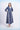 Panelled Cotton Maxi Dress - Blue