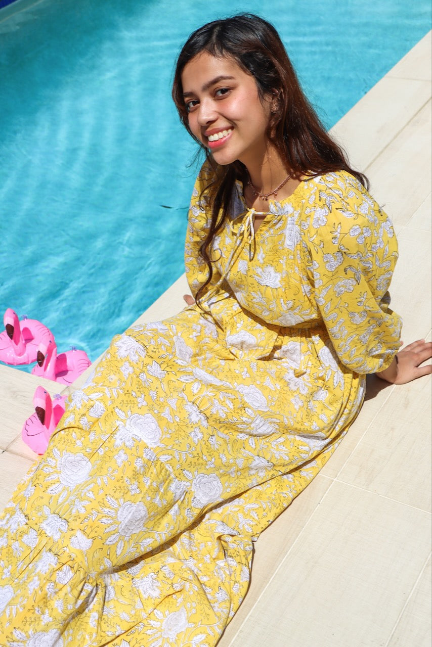 Boho Maxi Dress - Sun Yellow