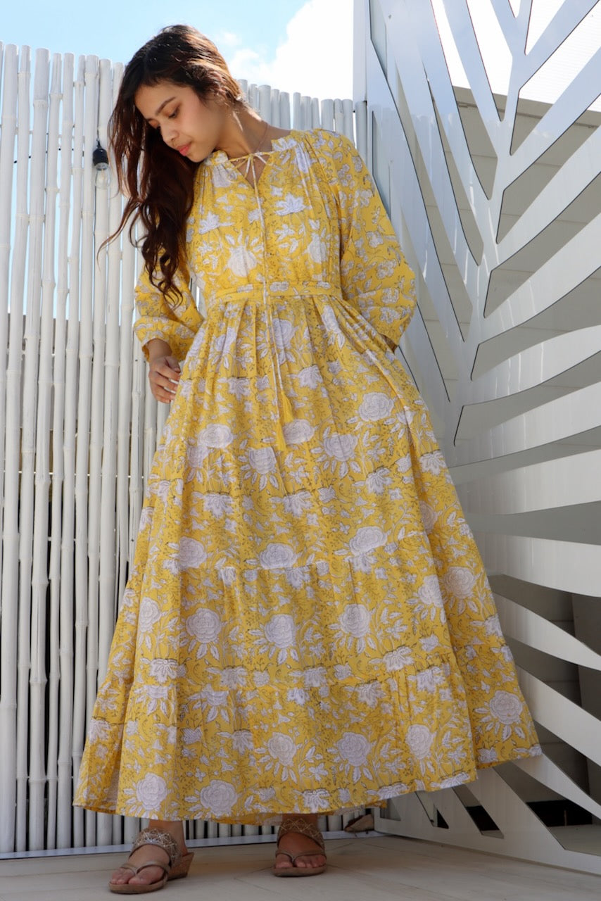Boho Maxi Dress - Sun Yellow