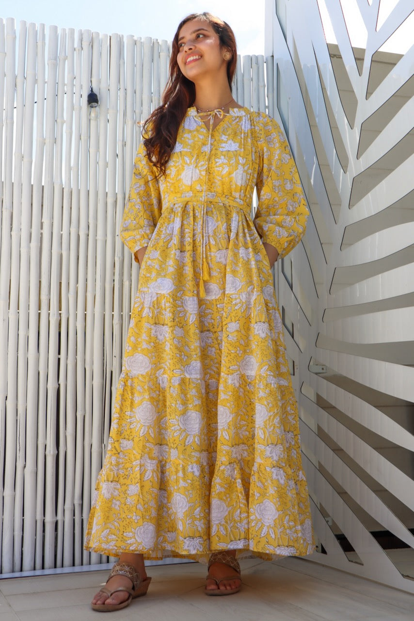 Boho Maxi Dress - Sun Yellow