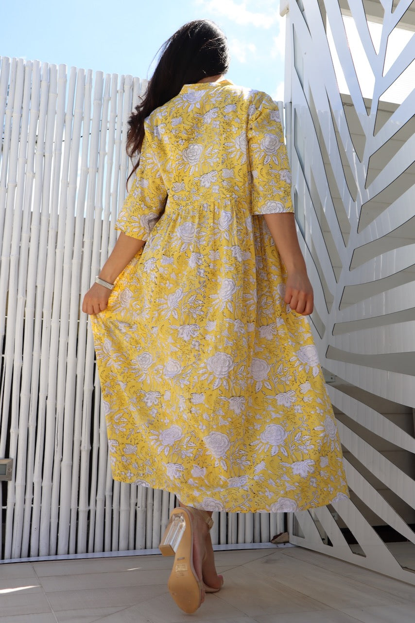 Maxi Shirt Dress - Sun Yellow
